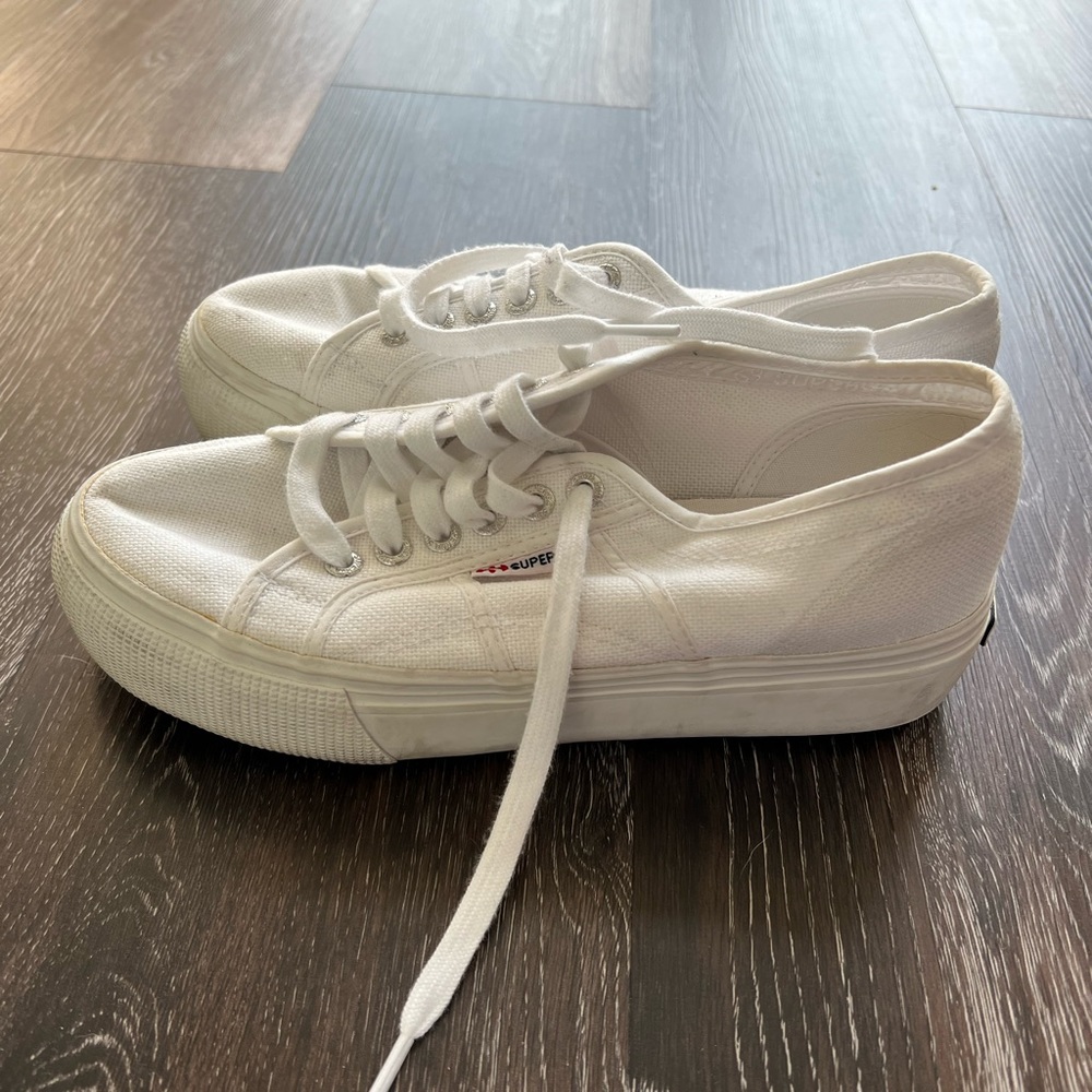 Platform superga sneakers. Love these but reposting because they were too big.
